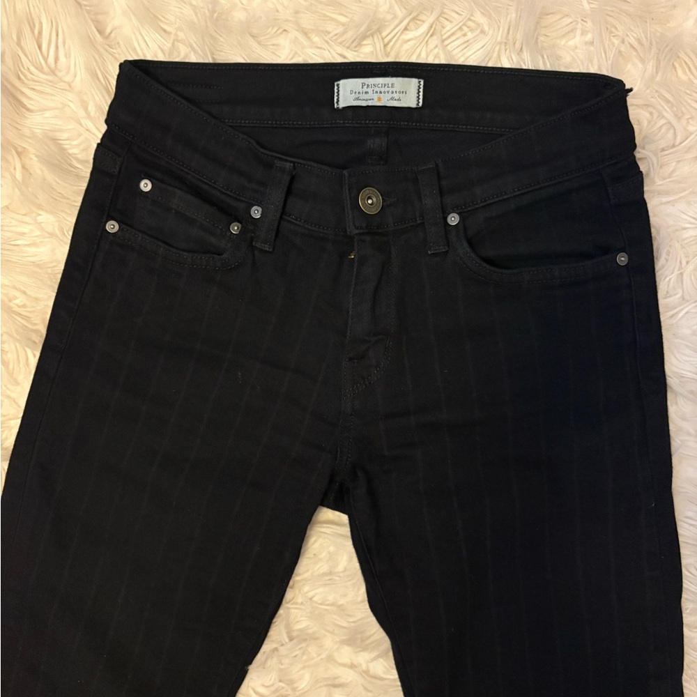 Black pencil stripe Jeans.